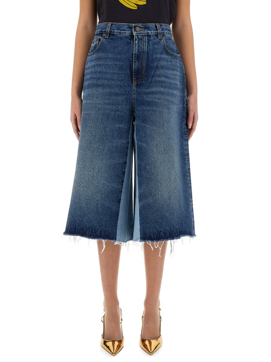 CHLOÉ CHLOÉ - PATCHWORK DENIM BERMUDA SHORTS