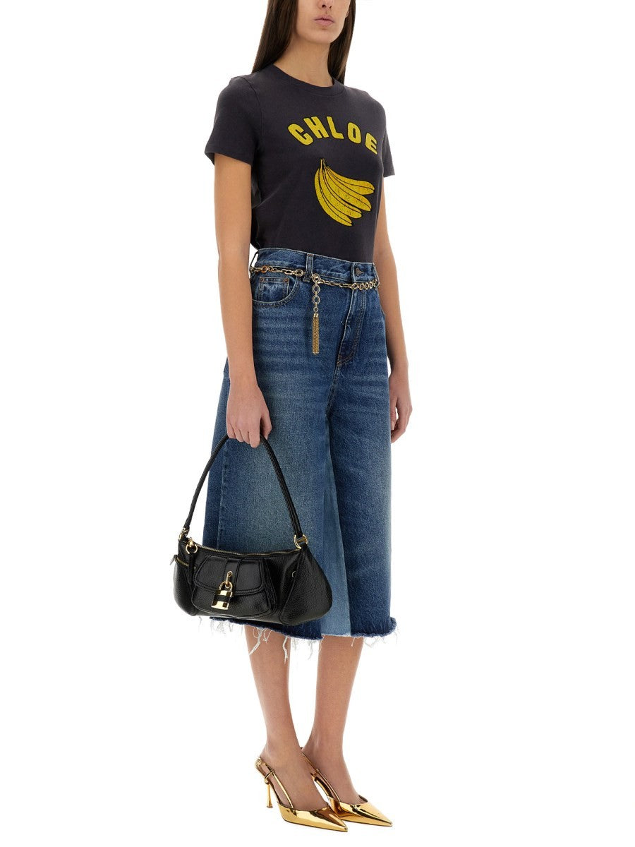 CHLOÉ CHLOÉ - PATCHWORK DENIM BERMUDA SHORTS