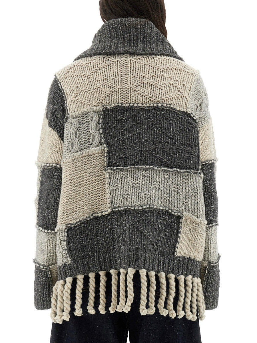 GANNI GANNI - PATCHWORK JERSEY WITH BANGS
