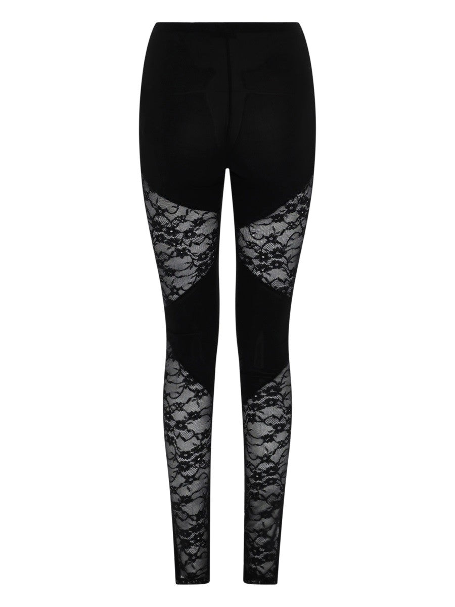 NINA RICCI - PATCHWORK LEGGINGS WITH LACE INSERTS