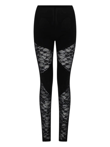 NINA RICCI - PATCHWORK LEGGINGS WITH LACE INSERTS