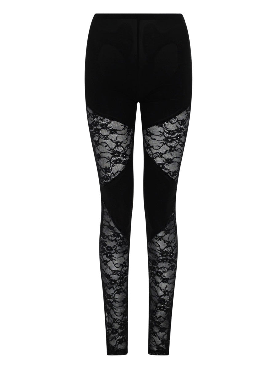 NINA RICCI - PATCHWORK LEGGINGS WITH LACE INSERTS