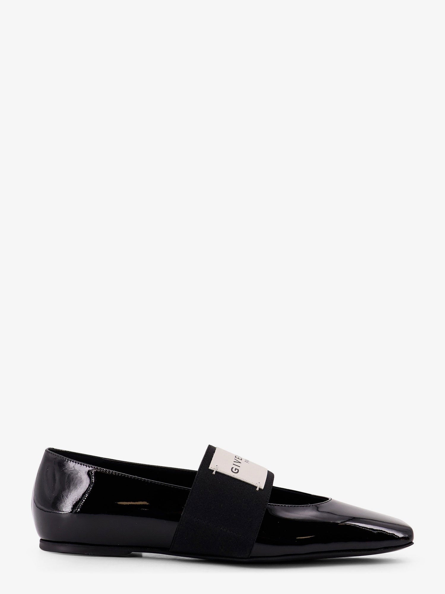 Patent leather ballerinas with maxi logo label