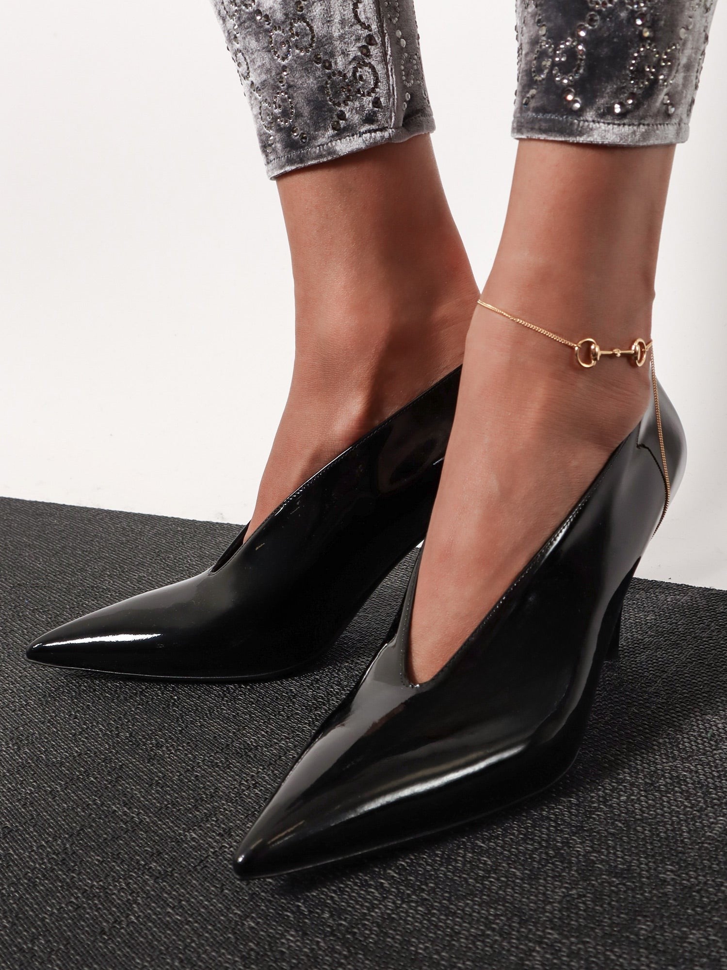 Patent leather pumps