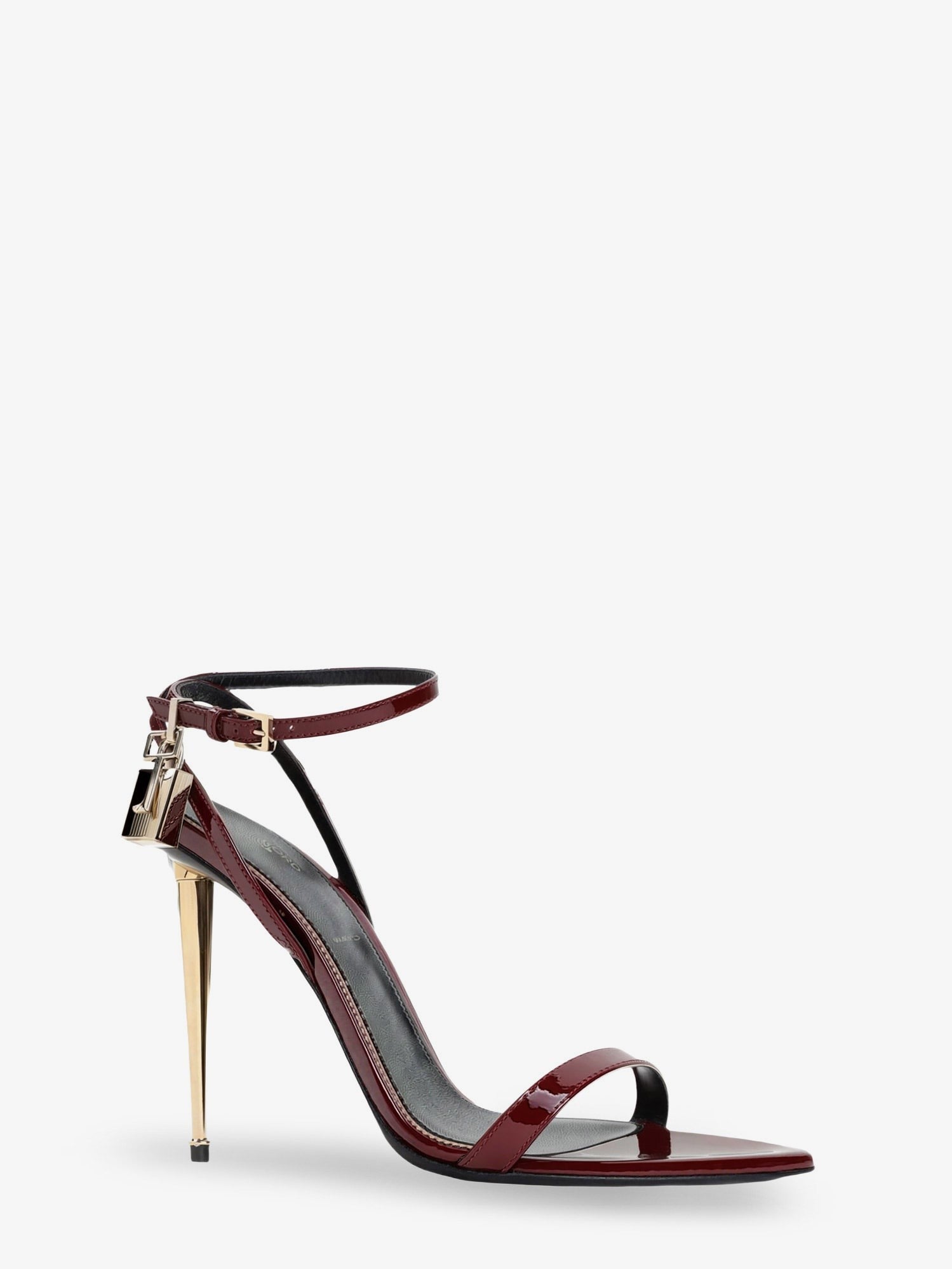 TOM FORD - Patent leather sandals with iconic metal padlock patent-leather-sandals-with-iconic-metal-padlock