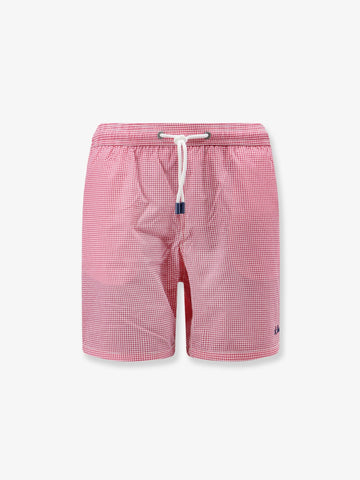 MC2 SAINT BARTH MC2 SAINT BARTH - Patmos nylon swim trunks with vichy pattern