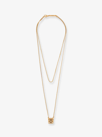 LOEWE - Paula's Ibiza -Anagram Bombè Brass Necklace