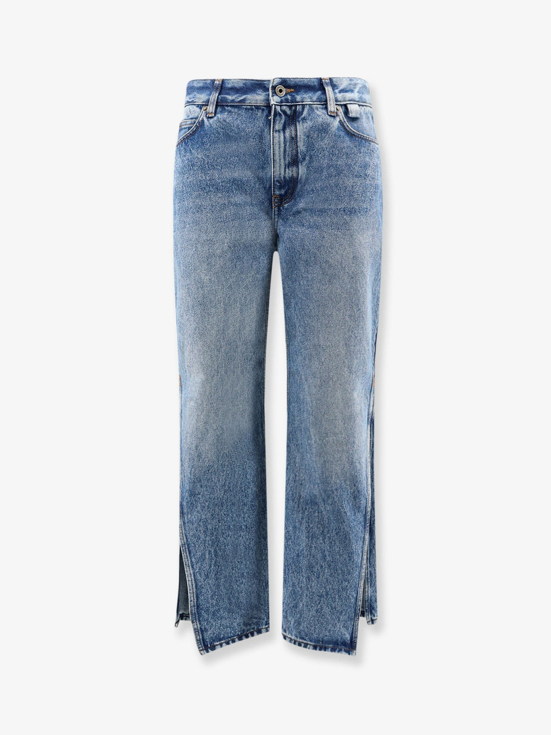 LOEWE - Paula's Ibiza- Blue denim jeans with side embroidered logo paula-s-ibiza-blue-denim-jeans-with-side-embroidered-logo