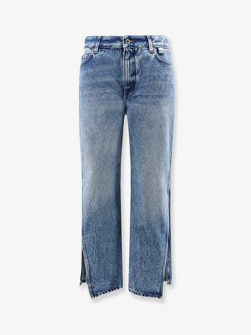 LOEWE - Paula's Ibiza- Blue denim jeans with side embroidered logo paula-s-ibiza-blue-denim-jeans-with-side-embroidered-logo