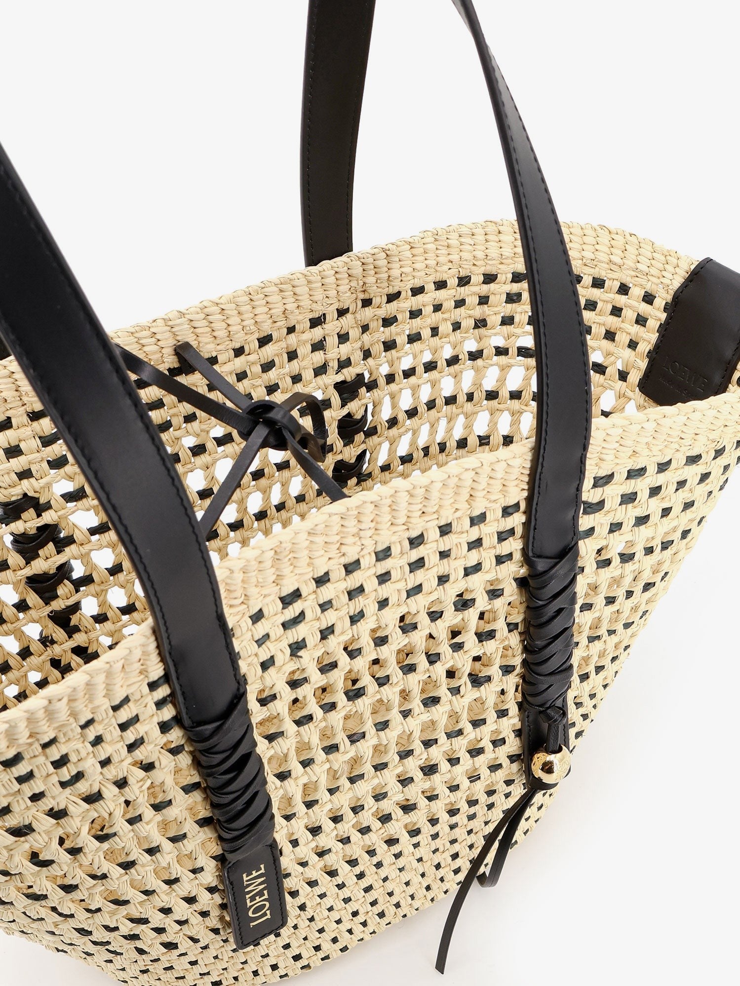 LOEWE - Paula's Ibiza -Braid raffia and leather shoulder bag