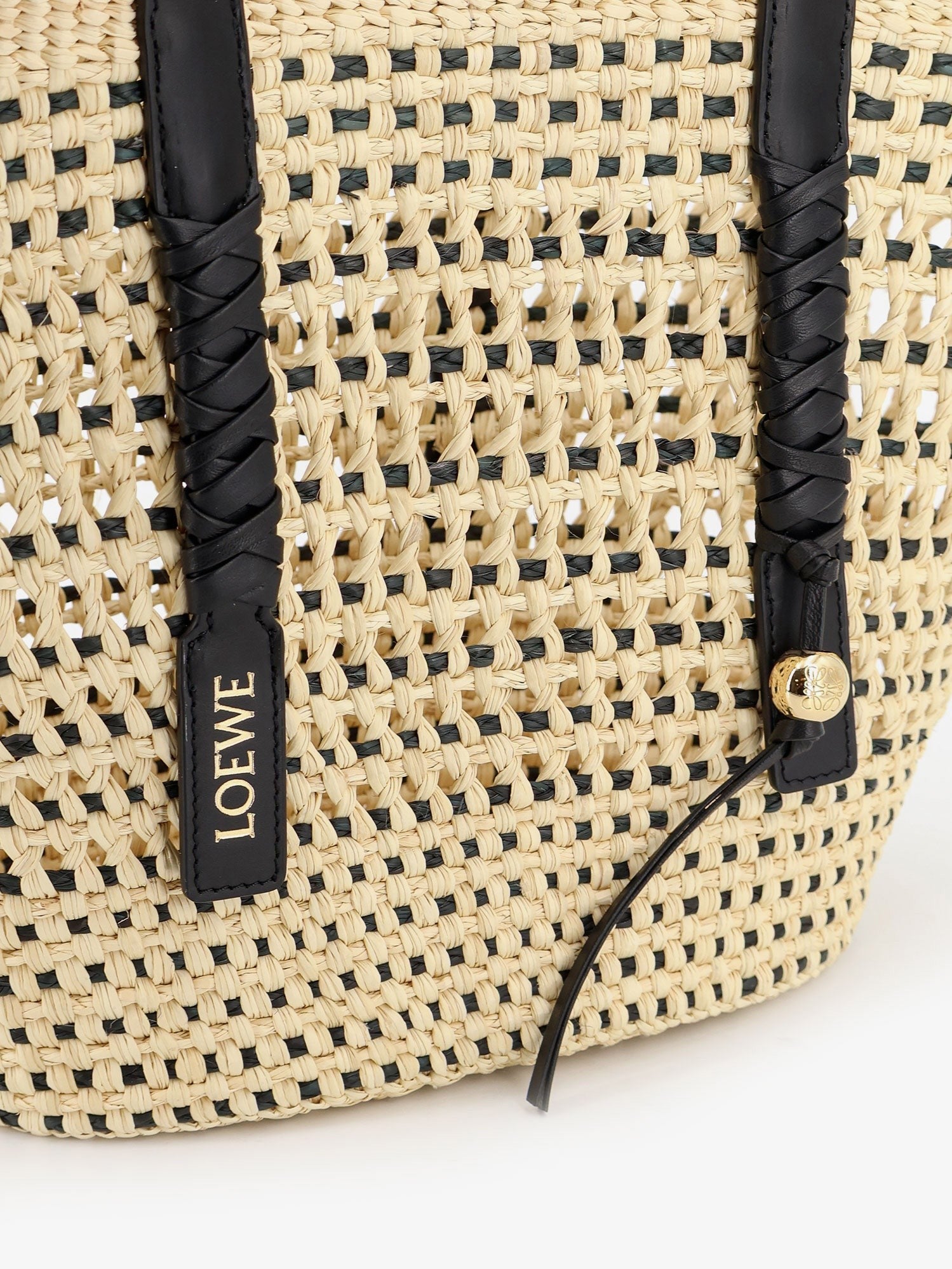 LOEWE - Paula's Ibiza -Braid raffia and leather shoulder bag