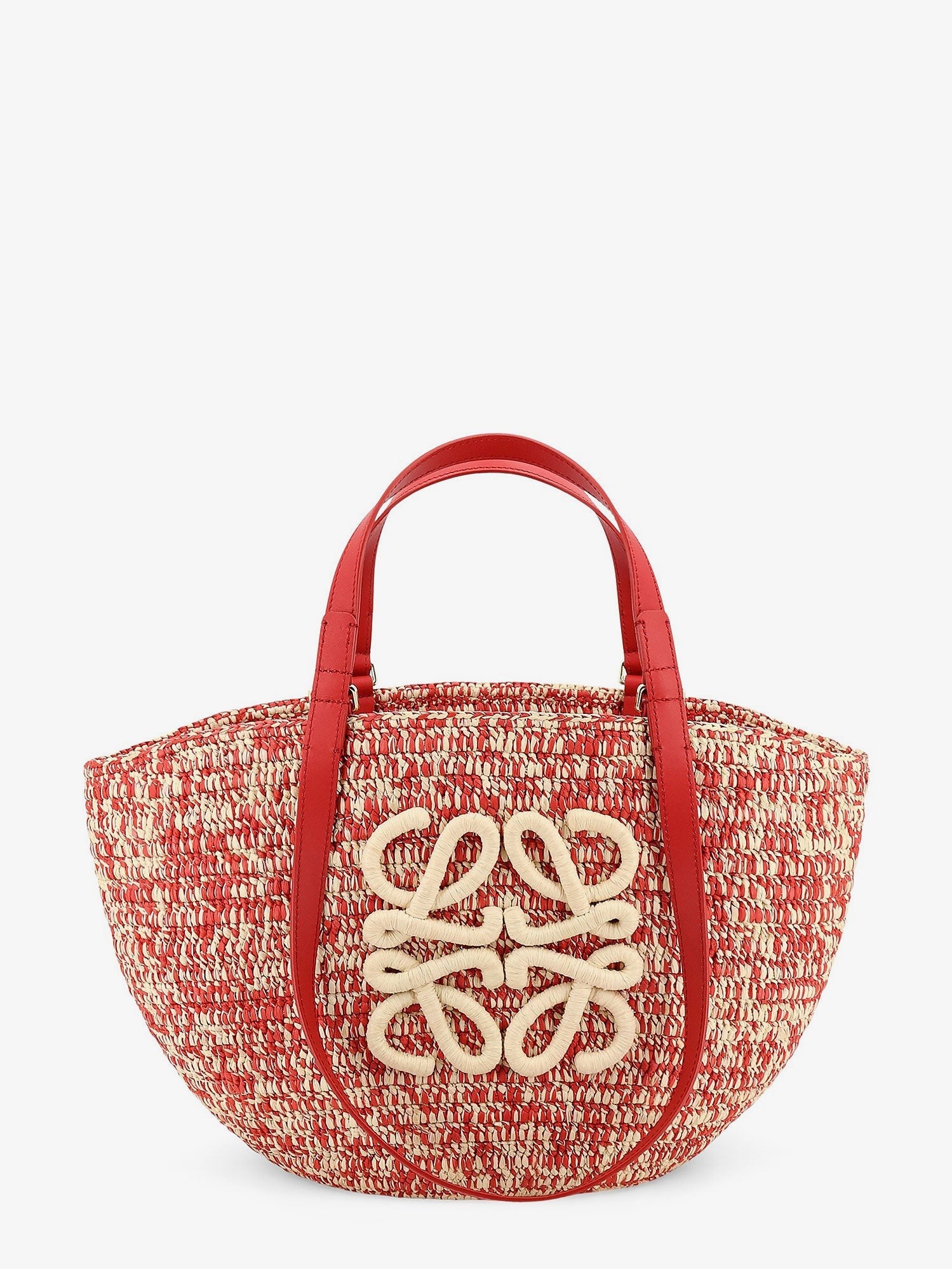LOEWE - Paula's Ibiza -Medium Eclipse raffia and leather shoulder bag with 3D Anagram logo