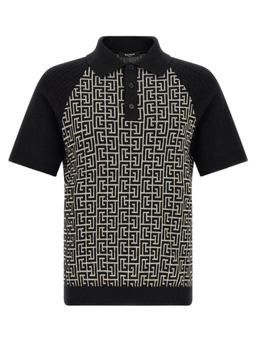 Balmain - PB Monogram Polo White Black