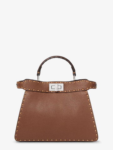 Fendi Fendi - Peekaboo IseeU Small leather shoulder bag with Selleria macro stitching