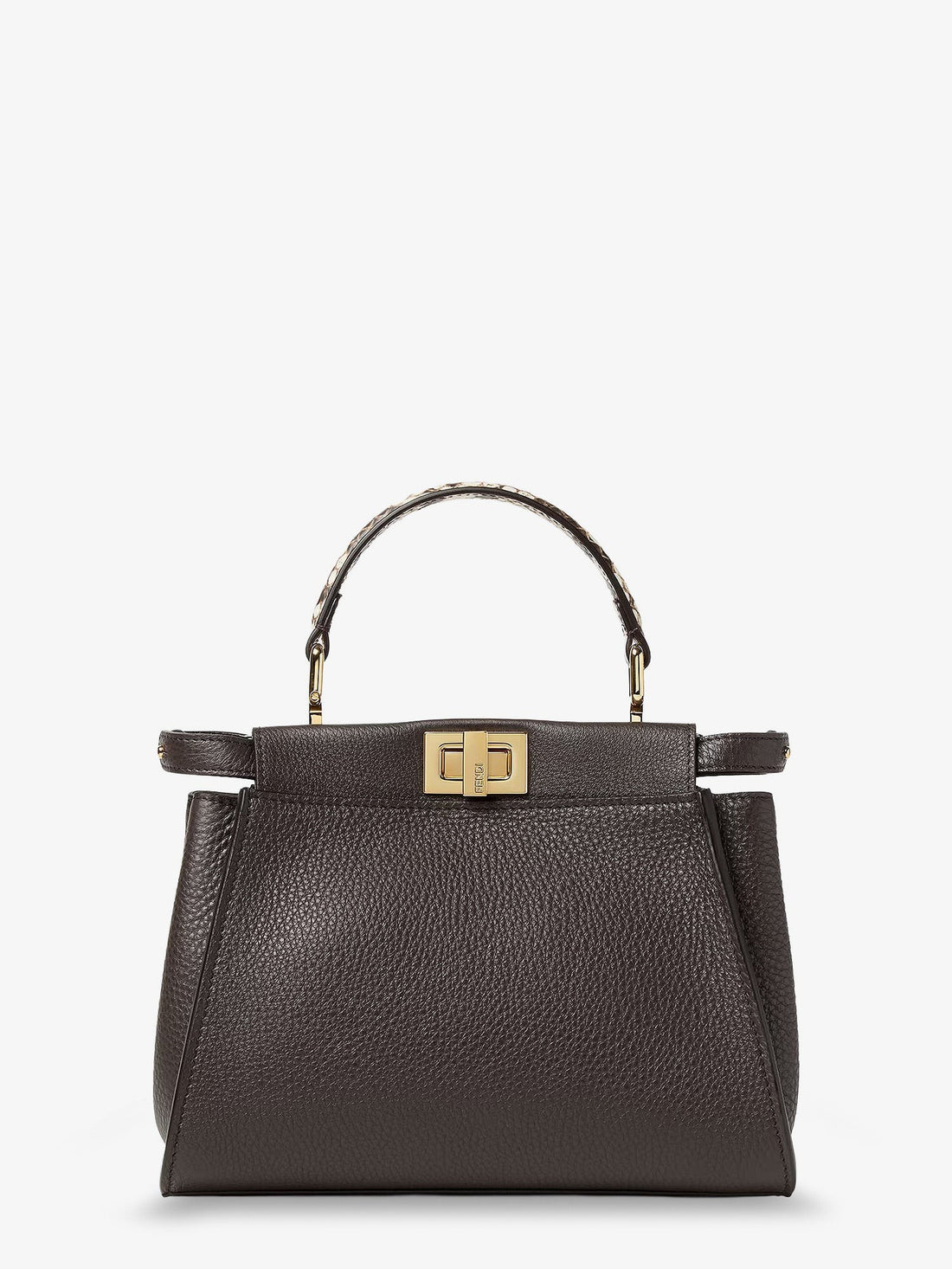 Fendi - Peekaboo Mini hammered leather handbag EBANOROCCIA UNI