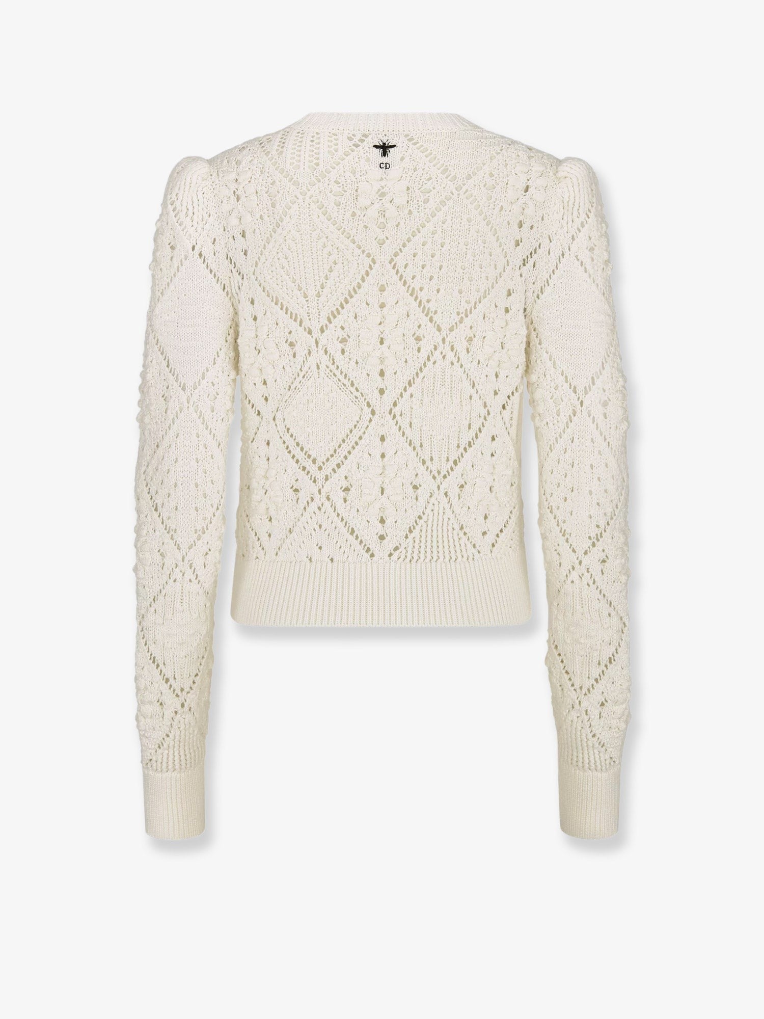 Perforated cotton sweater