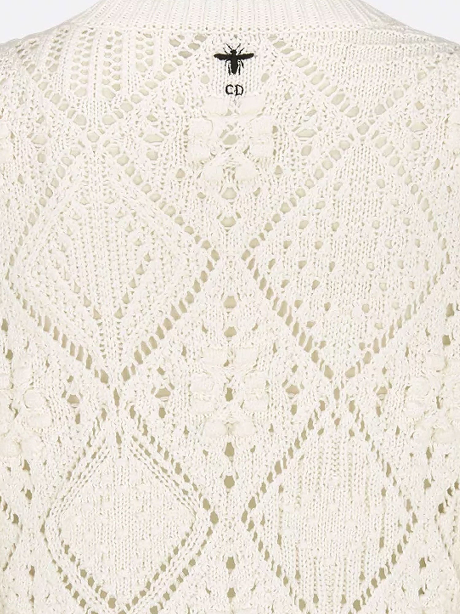 Perforated cotton sweater