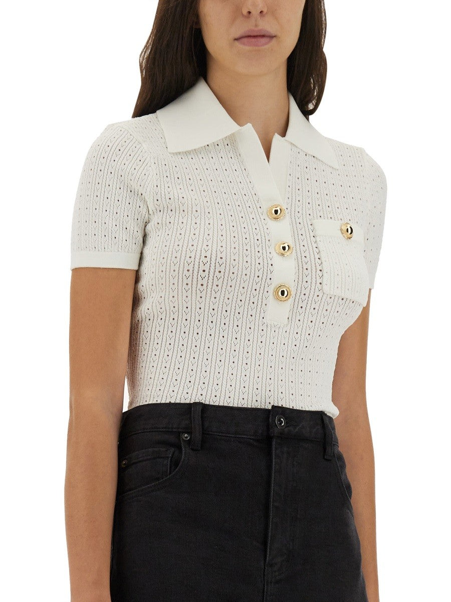 PERFORATED KNIT TOP