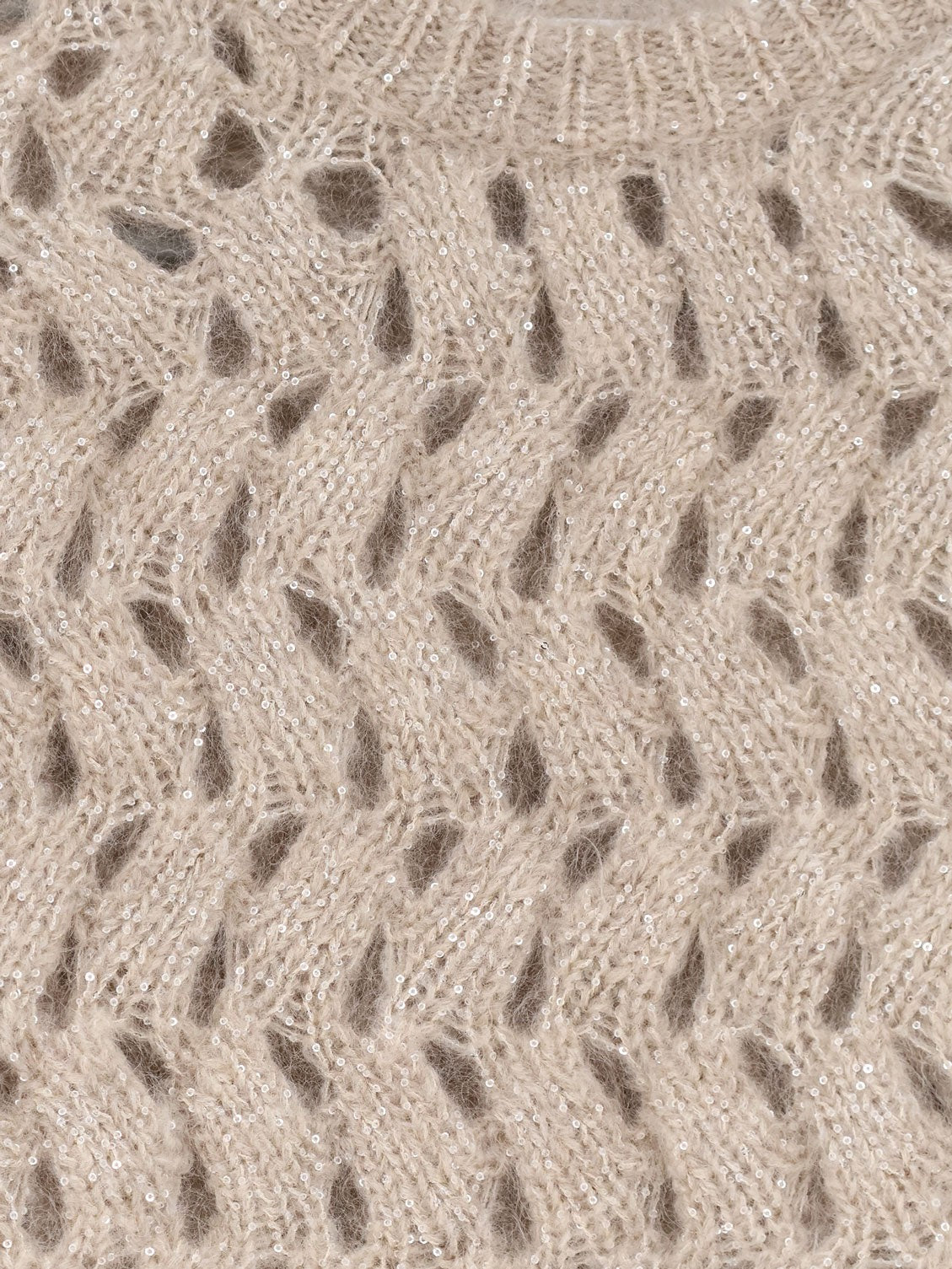 Brunello Cucinelli - Perforated sweater with micro sequins