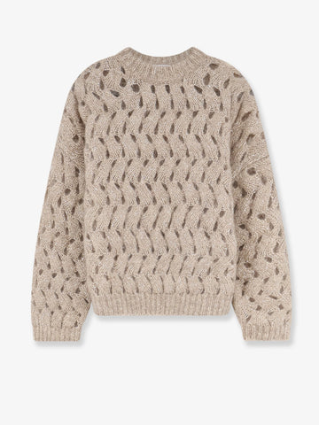 Brunello Cucinelli - Perforated sweater with micro sequins