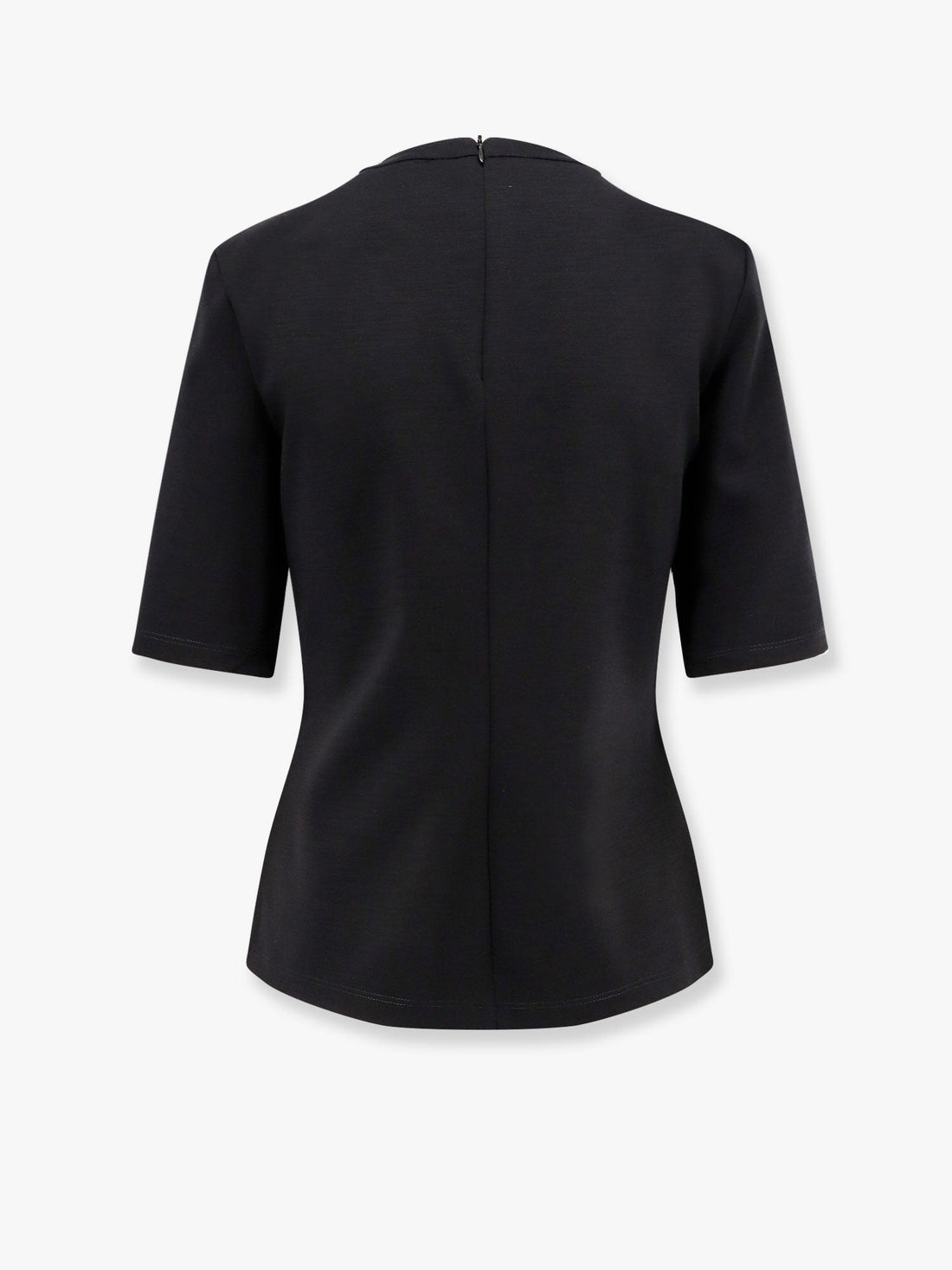 Max Mara - Peter wool t-shirt with embossed frontal logo peter-wool-t-shirt-with-embossed-frontal-logo