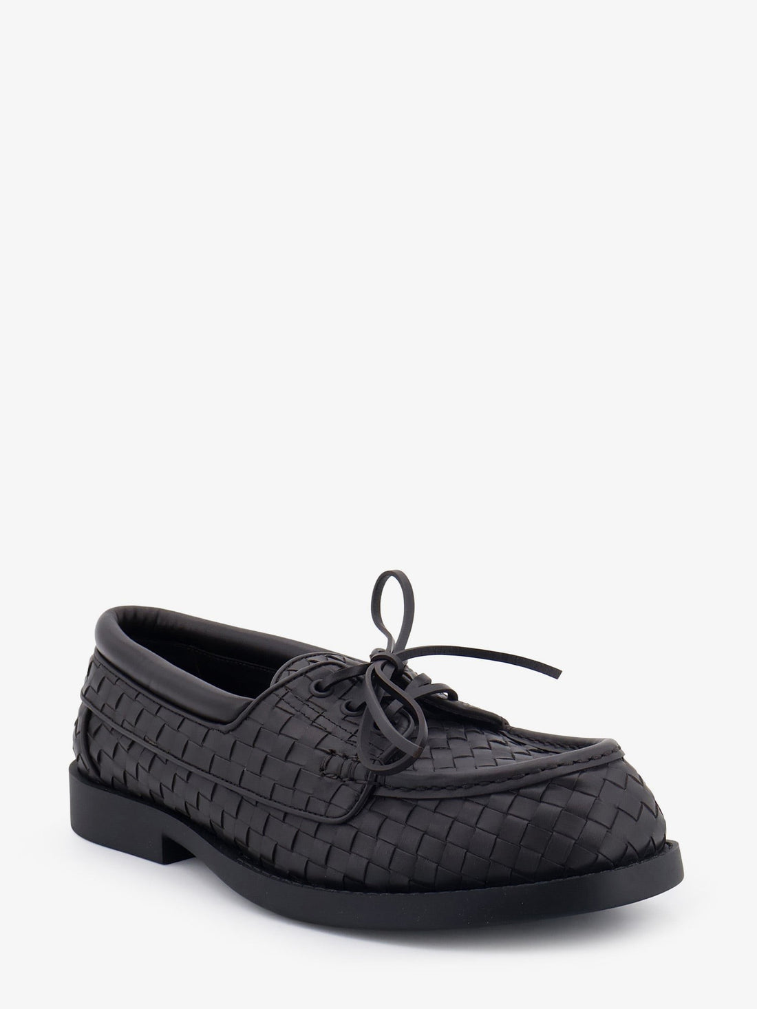 Bottega Veneta - Pier Intrecciato leather boat shoes Espresso