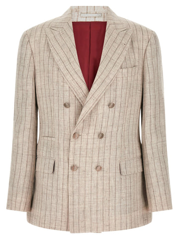 Brunello Cucinelli - Pinstripe twill blazer