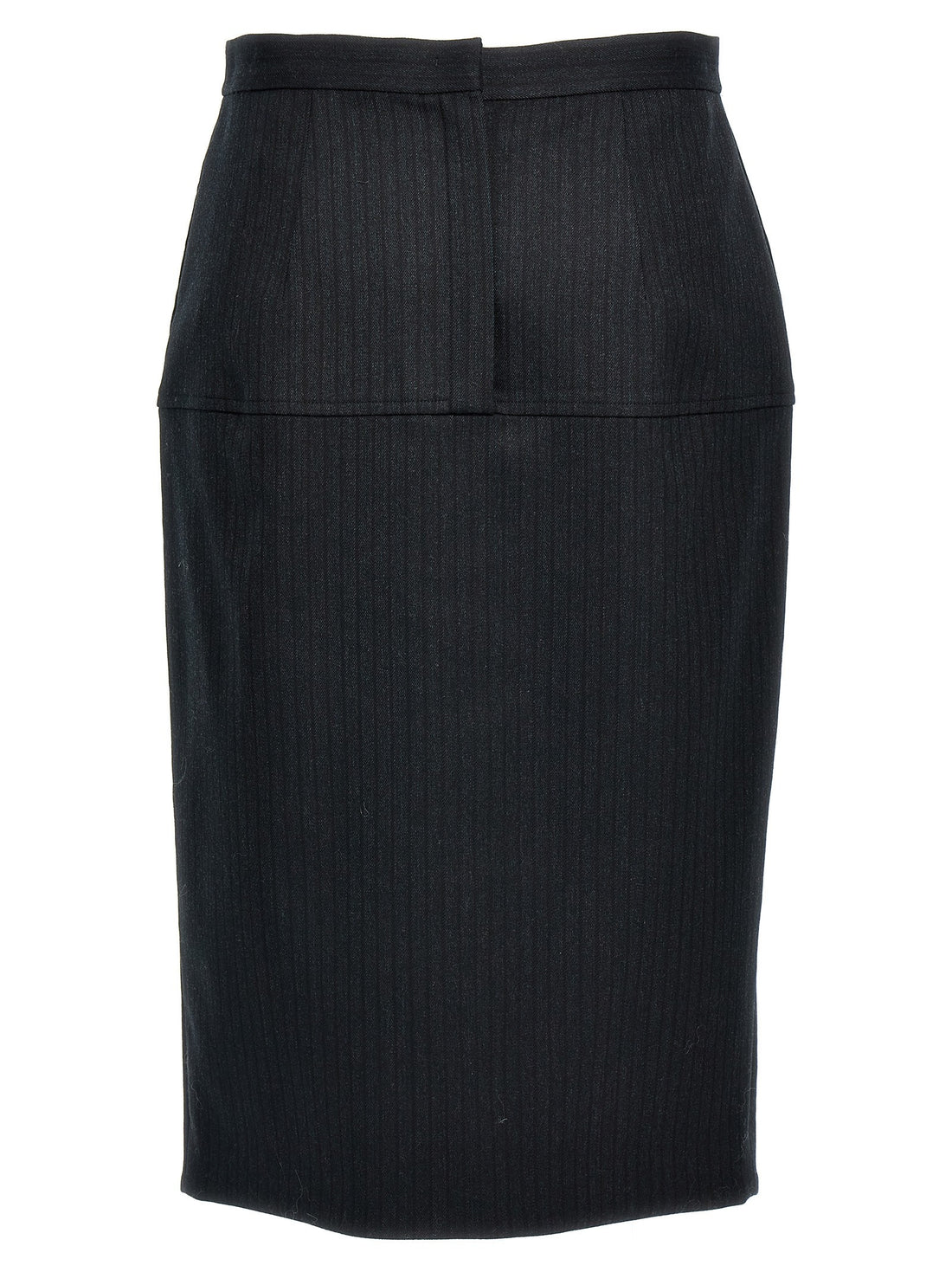 Fendi - Pinstriped wool skirt gray 42 IT