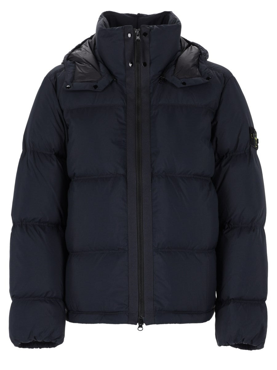 Stone Island - PIUMINO ANTISTRAPPO CON CAPPUCCIO REMOVIBILE Blue