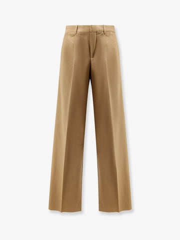 Pleated cotton trousers