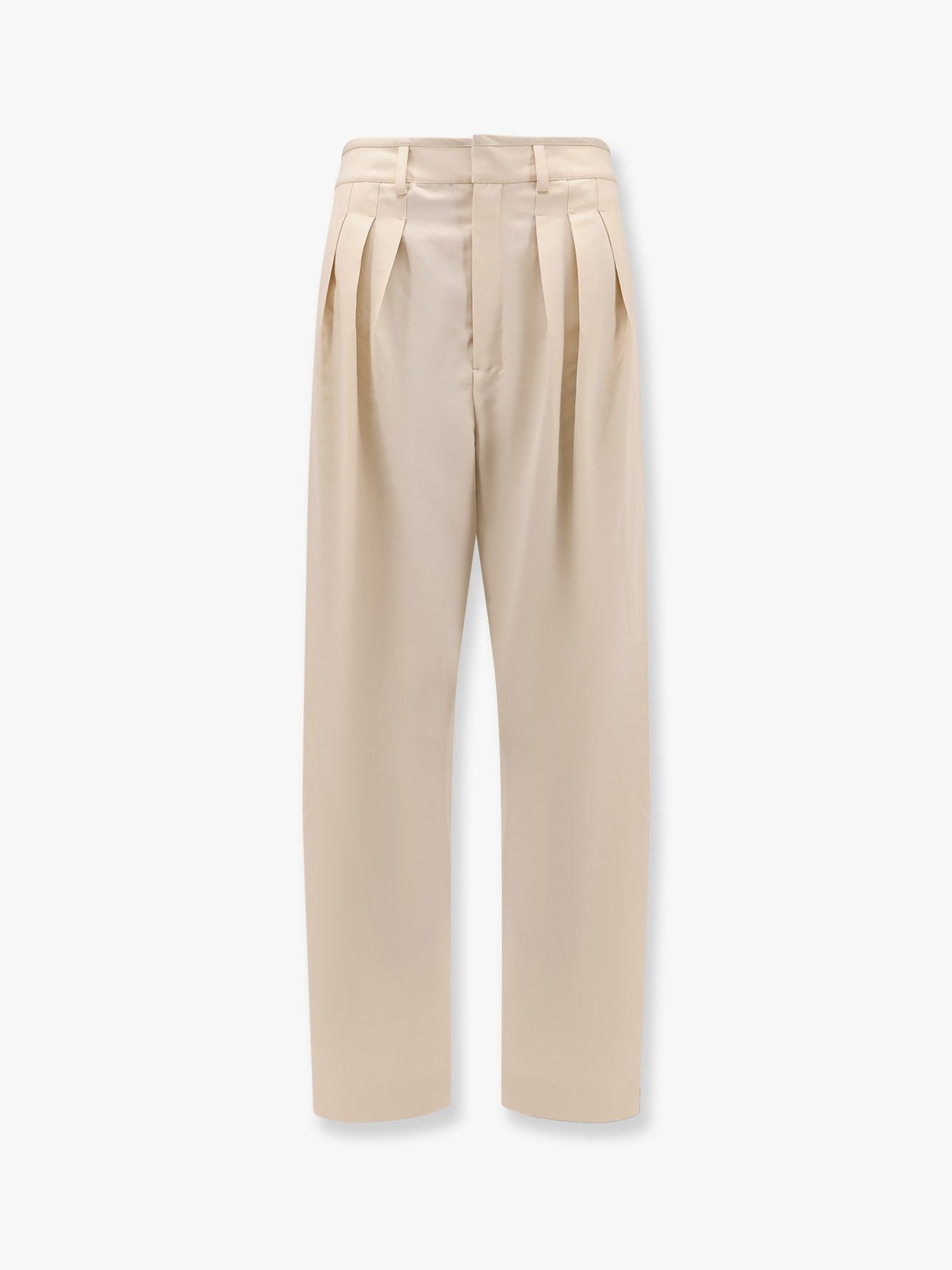 Pleated tailored wool blend trouser