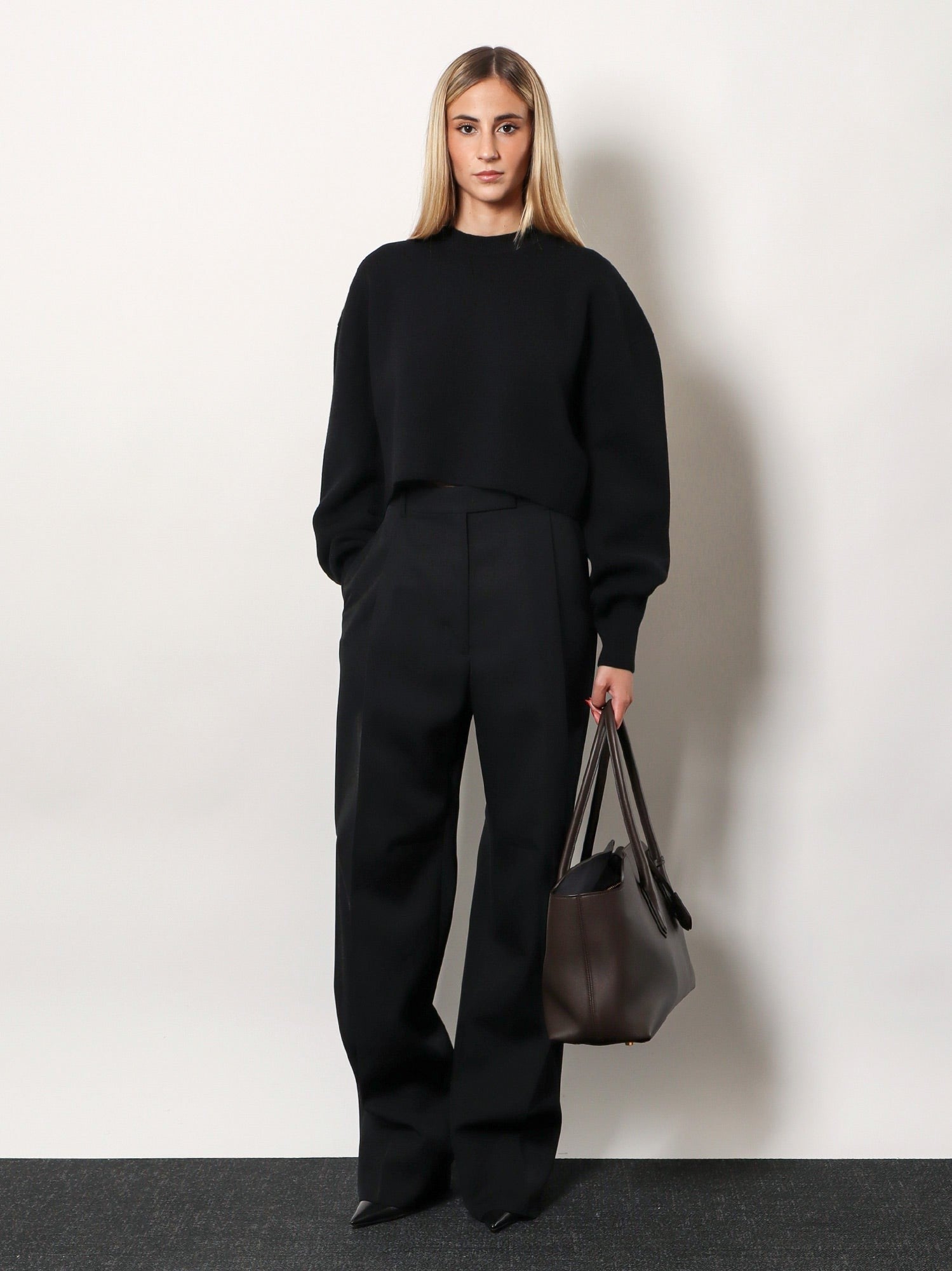 Pleated wool trousers