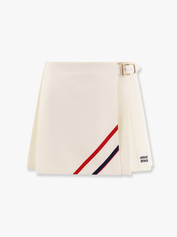 Miu Miu Plissé wool and mohair skirt