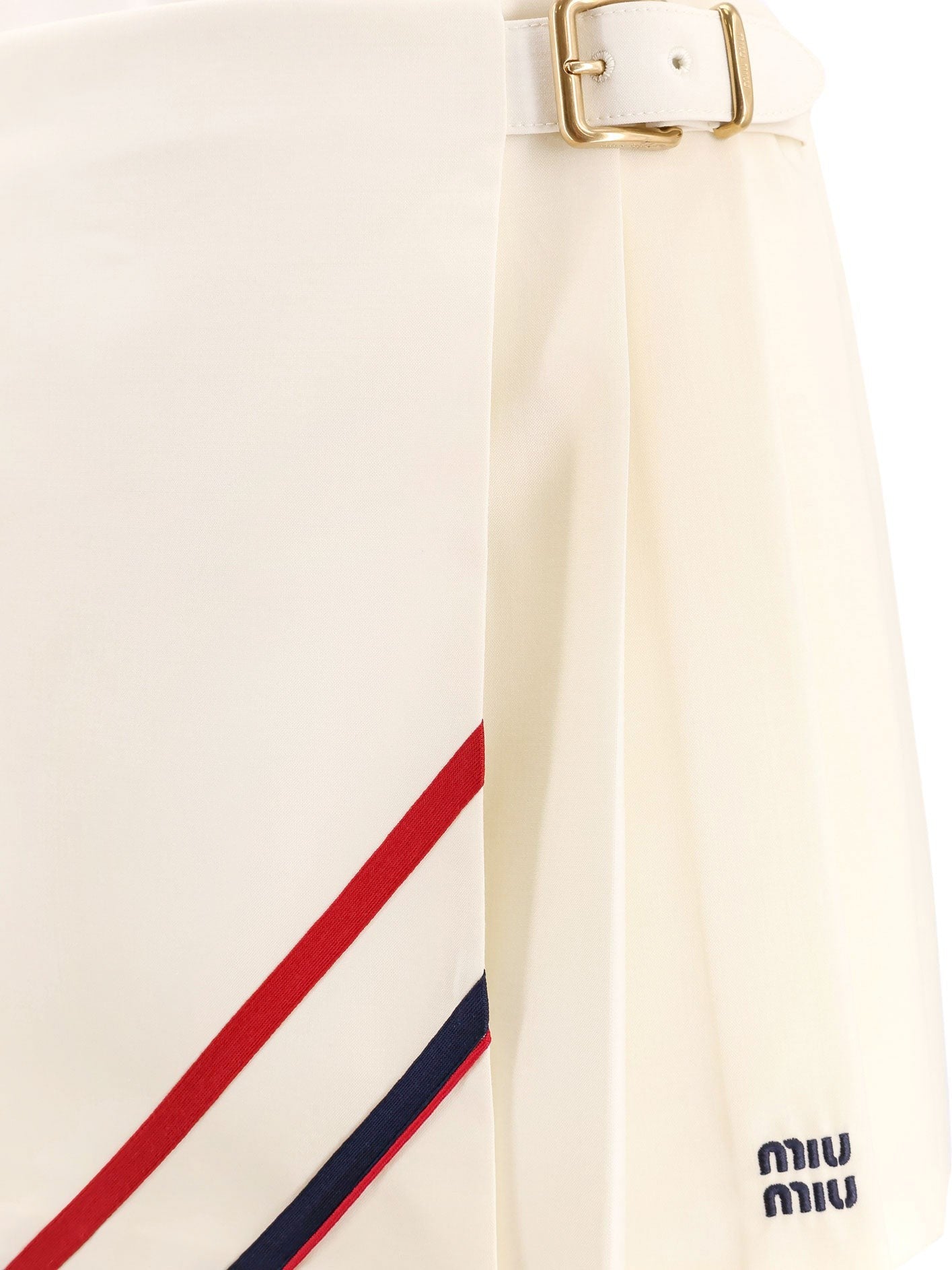 Plissé wool and mohair skirt