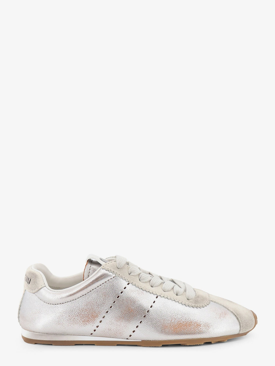 Miu Miu - Plume vintage silver leather sneakers ARGENTOTALCO