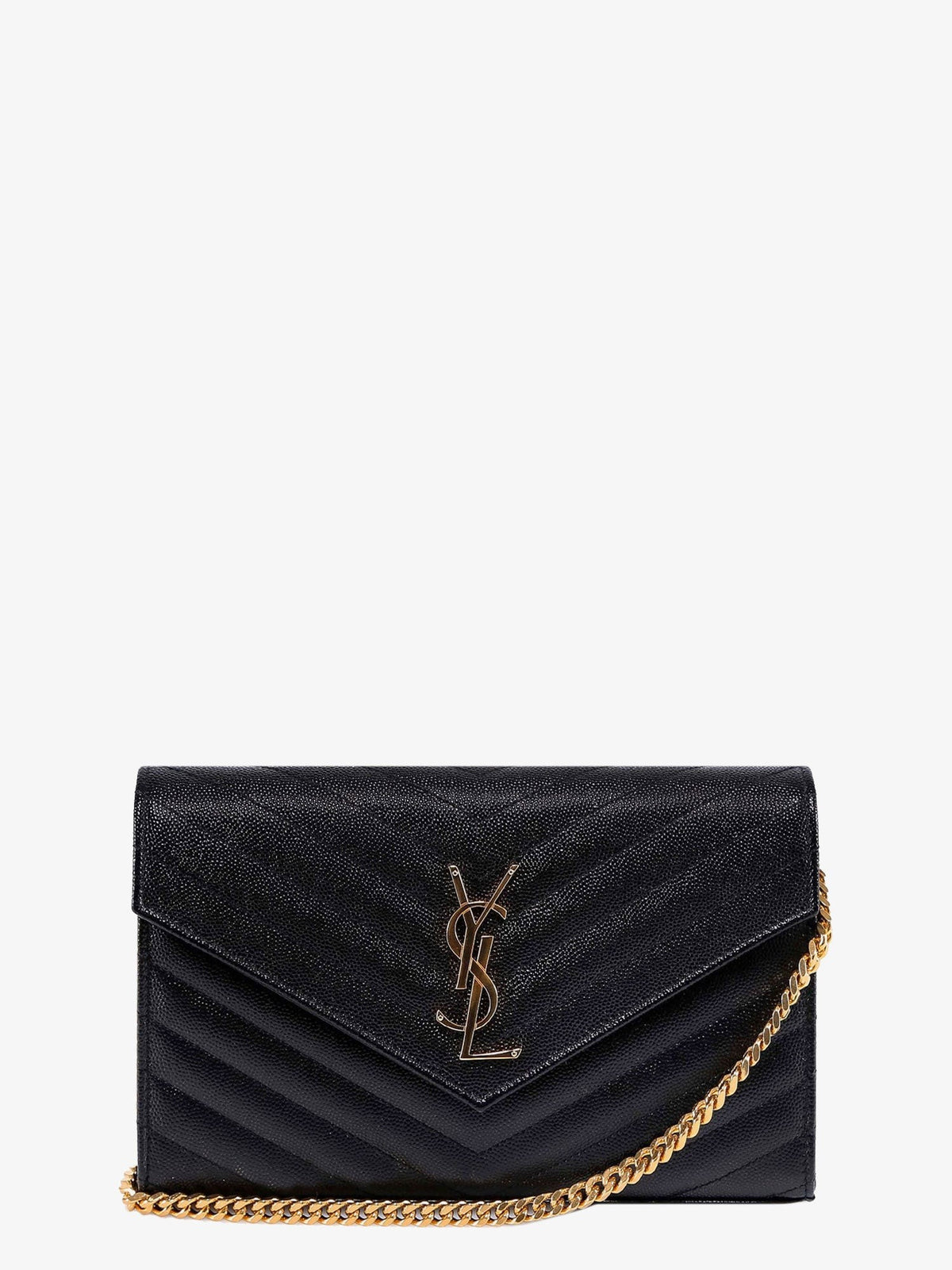 Saint Laurent - Pochette Cassandre grain-de-poudre leather crossbody bag Nero UNI