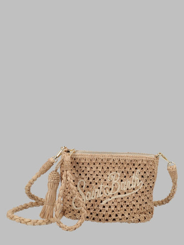 MC2 SAINT BARTH - POCHETTE IN RAFFIA CON LOGO