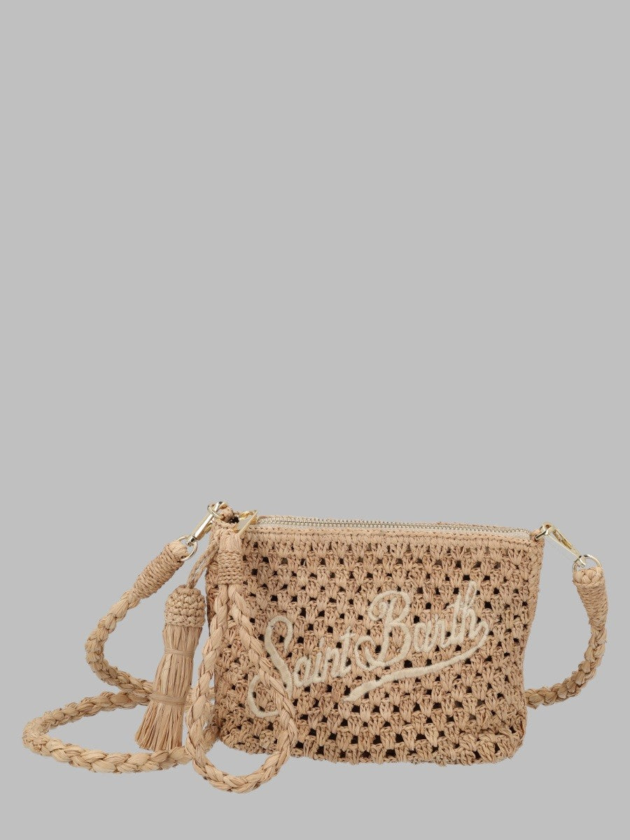 MC2 SAINT BARTH - POCHETTE IN RAFFIA CON LOGO