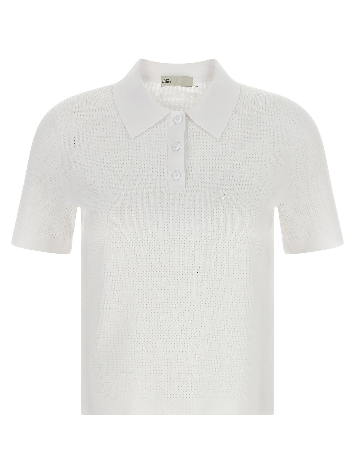 Tory Burch - Pointelle viscose polo shirt