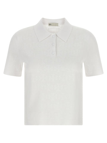 Tory Burch - Pointelle viscose polo shirt