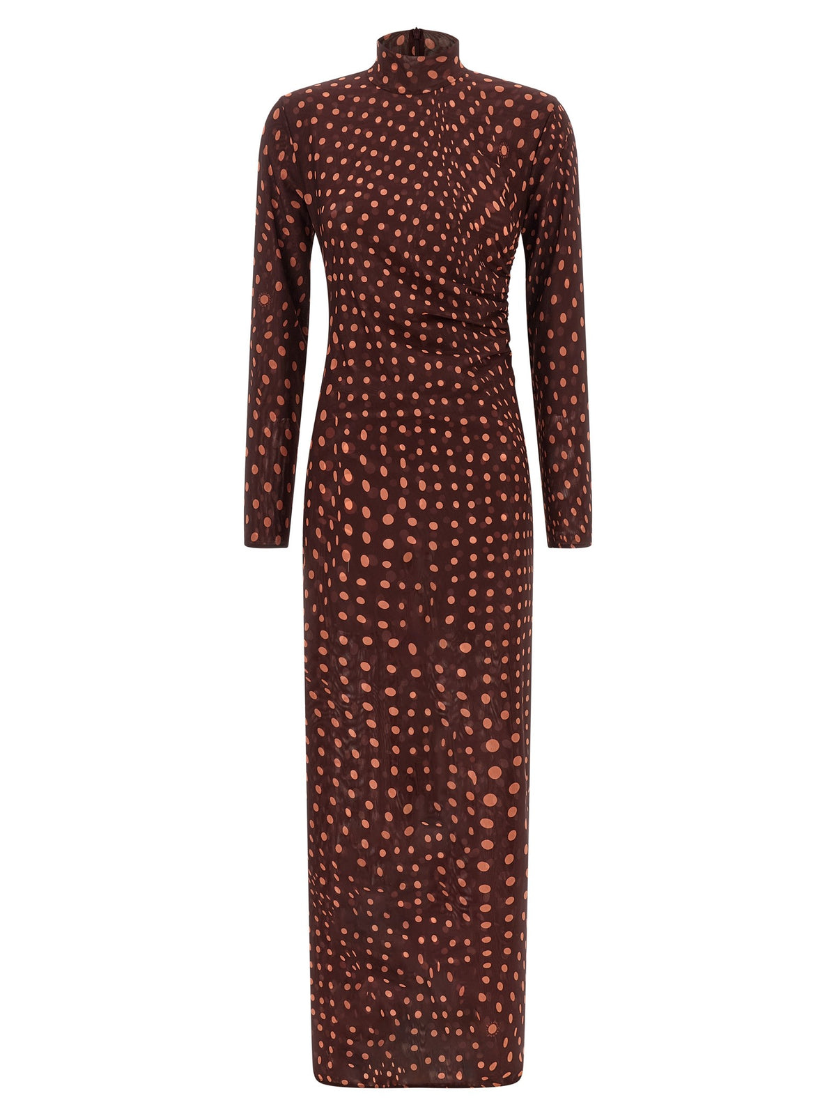 stella mccartney - Polka dot mesh dress Bordeaux
