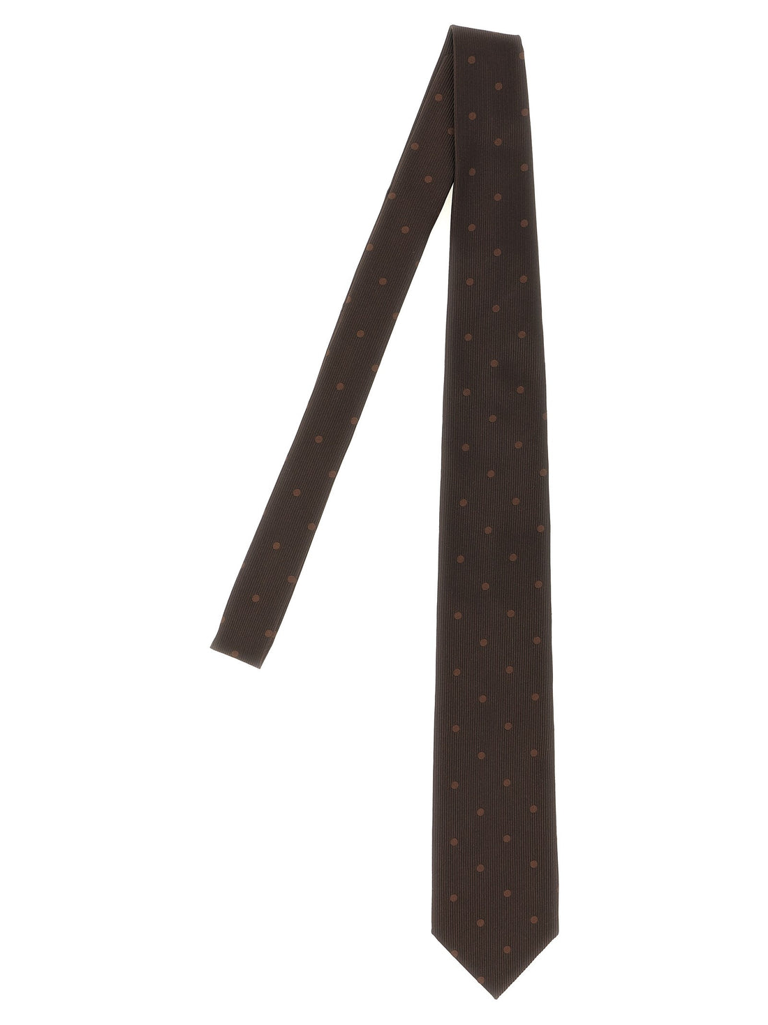 TOM FORD - Polka dot silk tie Brown U