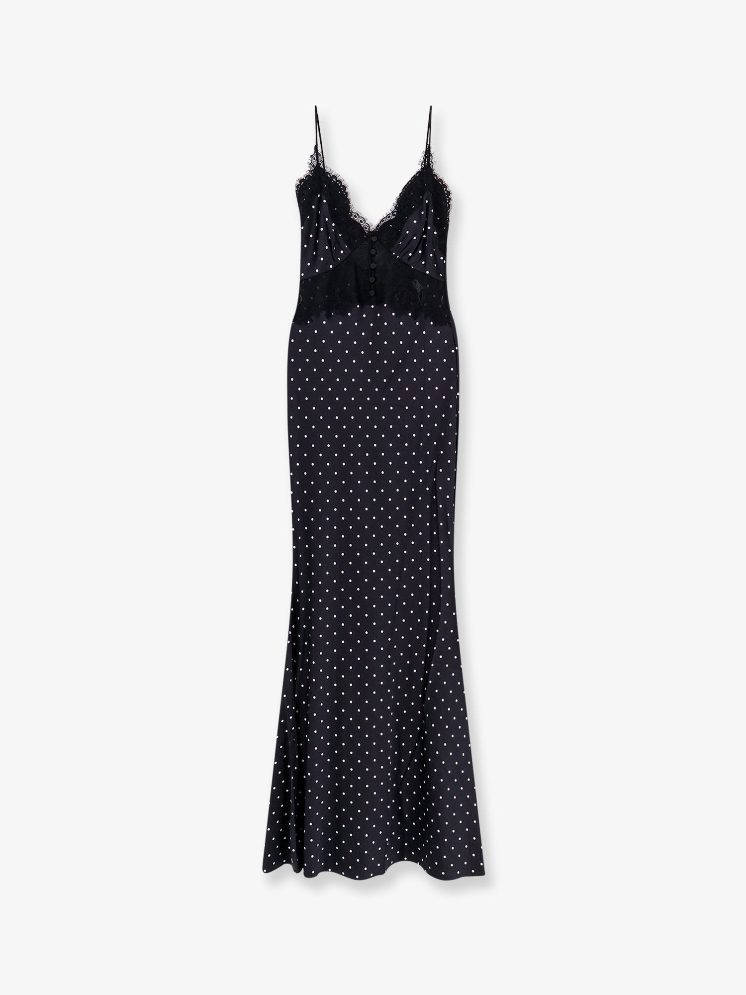 SELF PORTRAIT Polka-dots satin long dress
