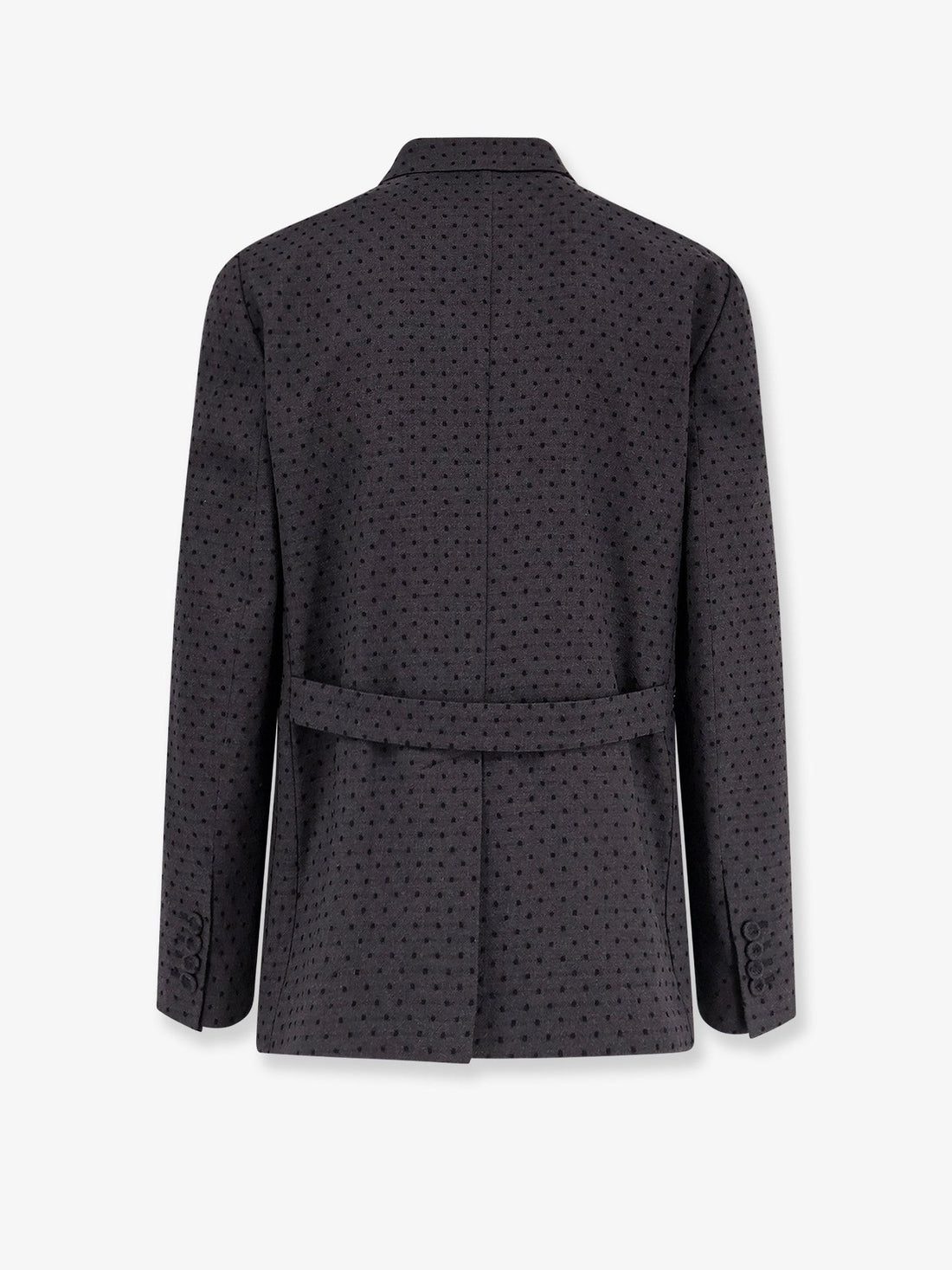 Polka-dots virgin wool and alpaca jacquard blazer