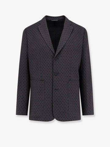Polka-dots virgin wool and alpaca jacquard blazer