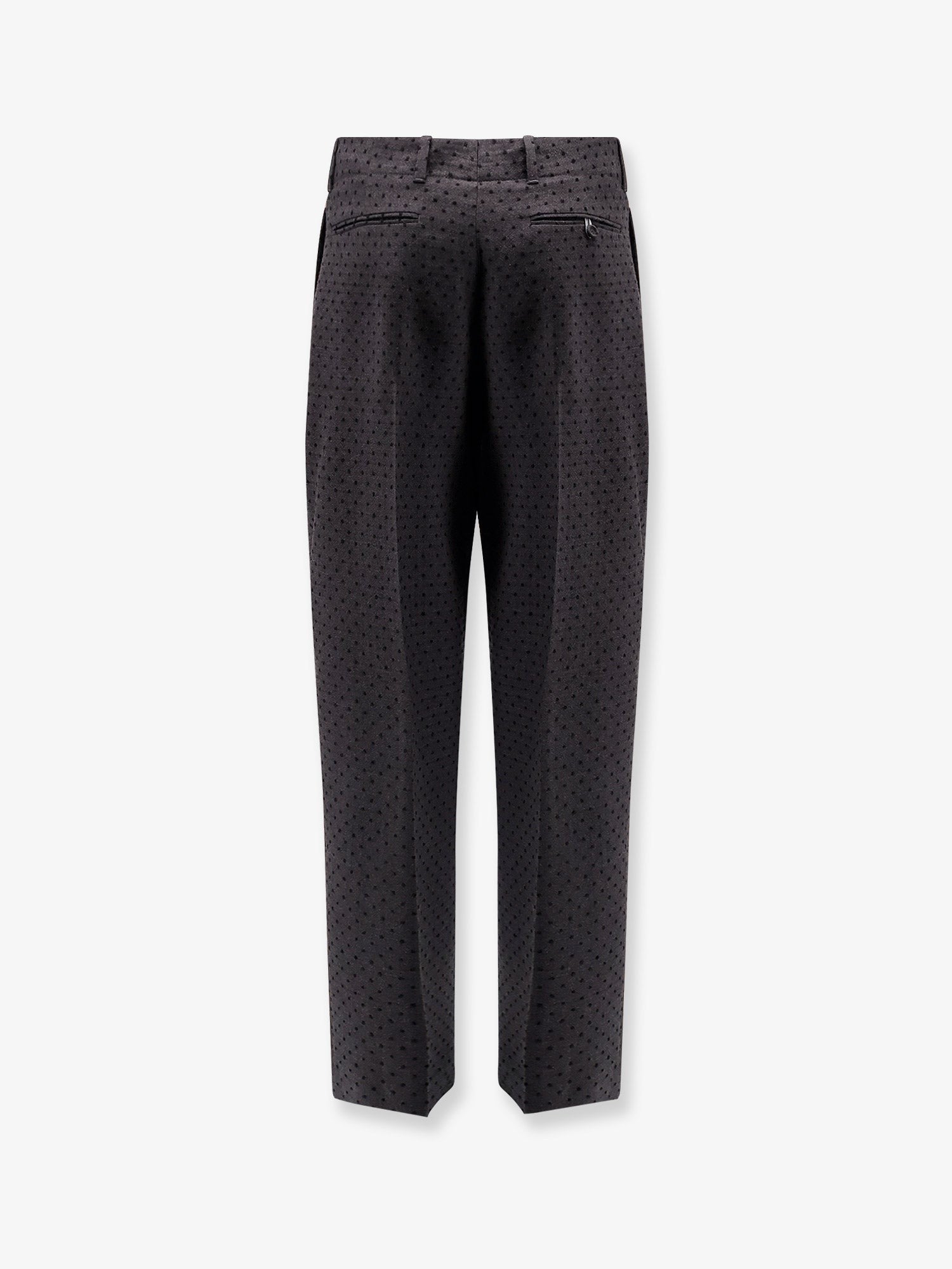 Polka-dots virgin wool and alpaca jacquard trousers