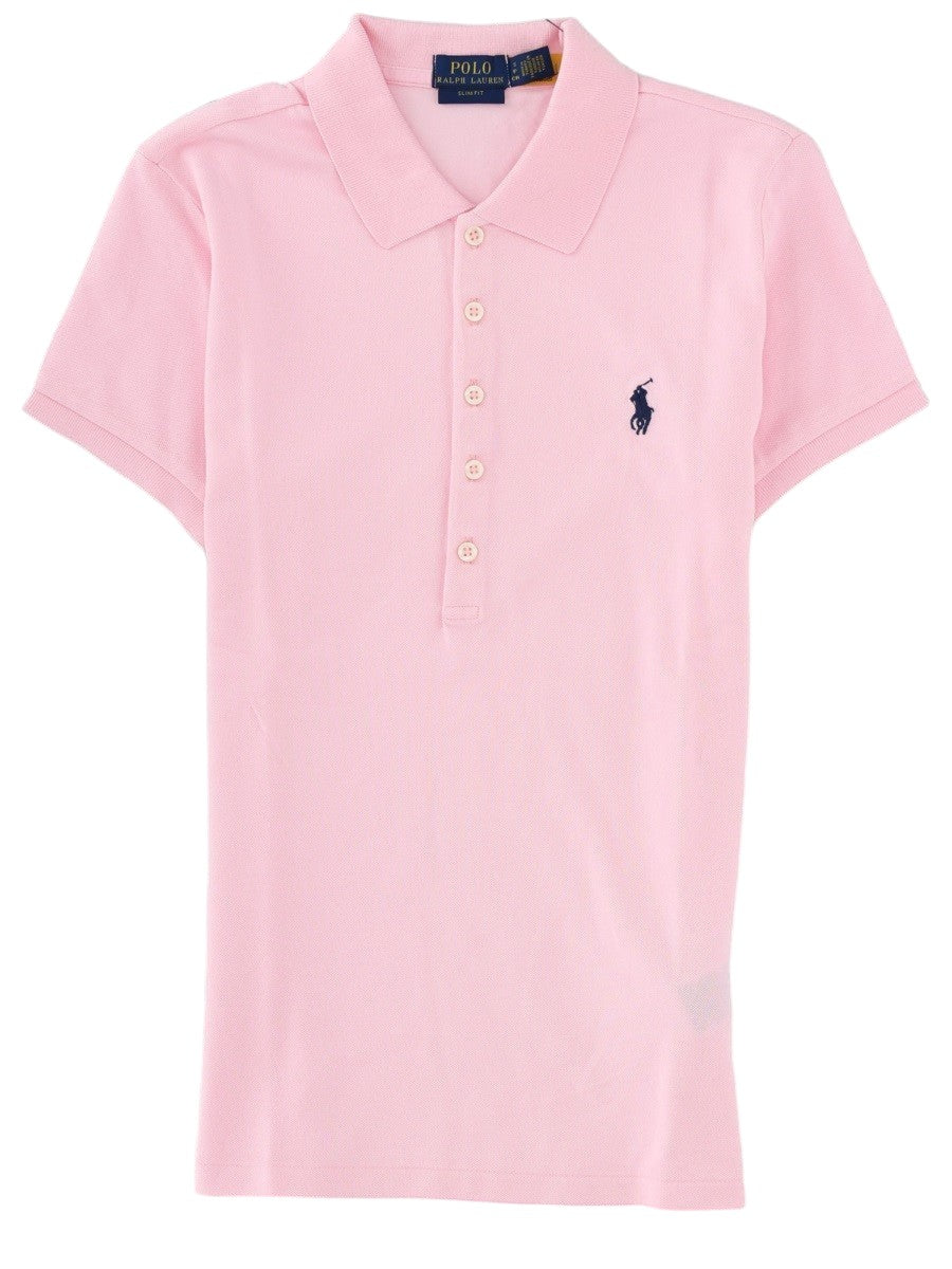 Polo Ralph Lauren - Pink Polo Shirt with Embroidered Logo and buttons
