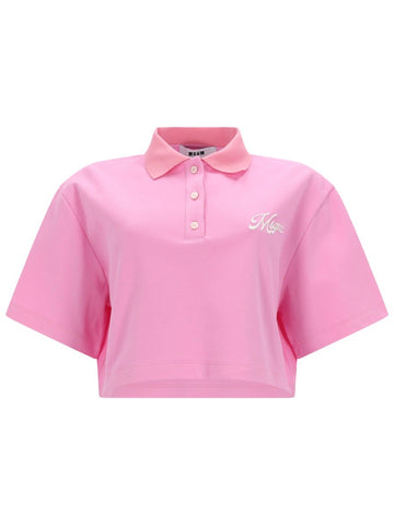 msgm msgm - POLO CROP CON LOGO