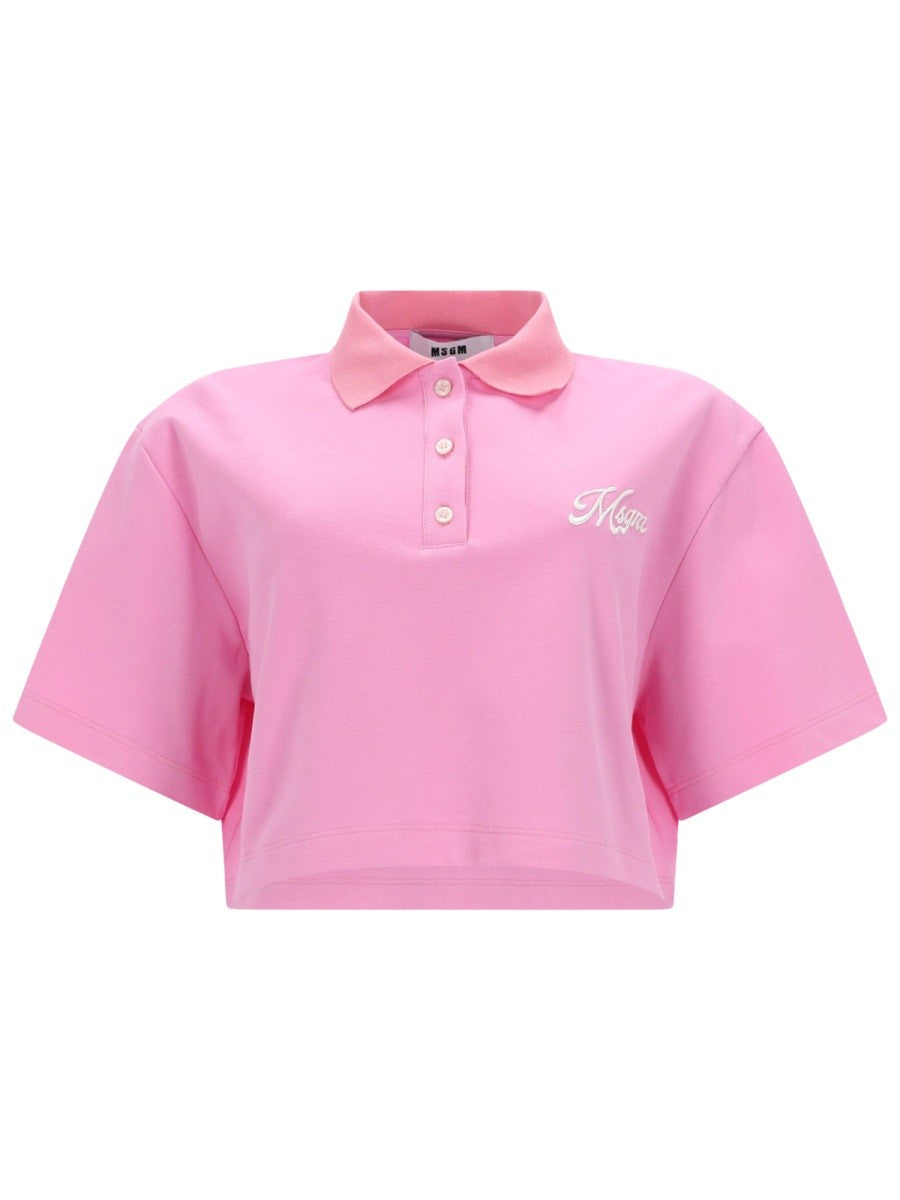 msgm msgm - POLO CROP CON LOGO