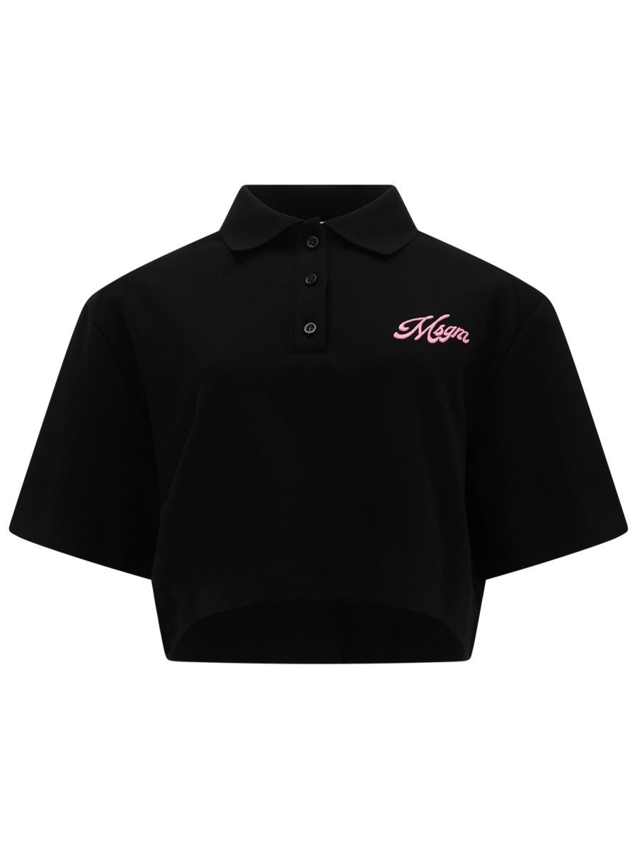 msgm msgm - POLO CROP CON LOGO